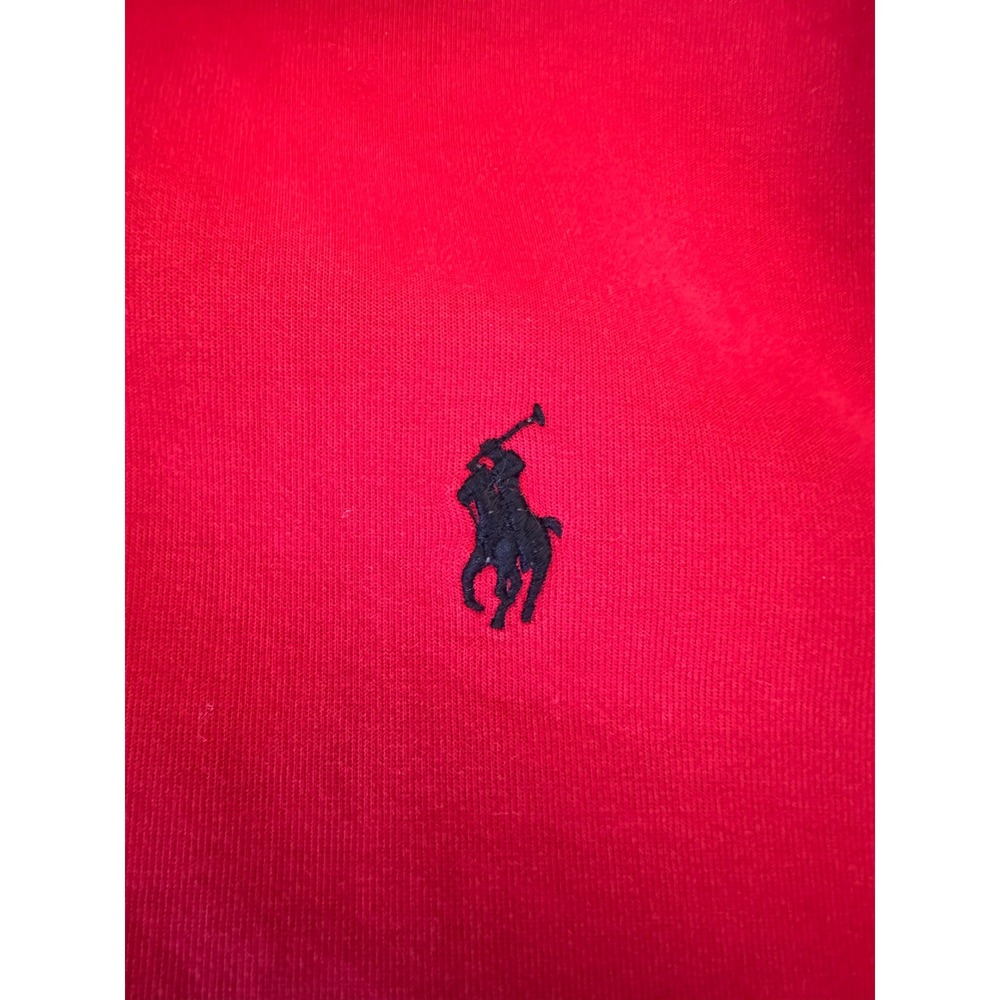 Polo Ralph Lauren Men's Large Red Full-Zip Fleece Hoodie Blue Pony Logo - Picture 4 of 4